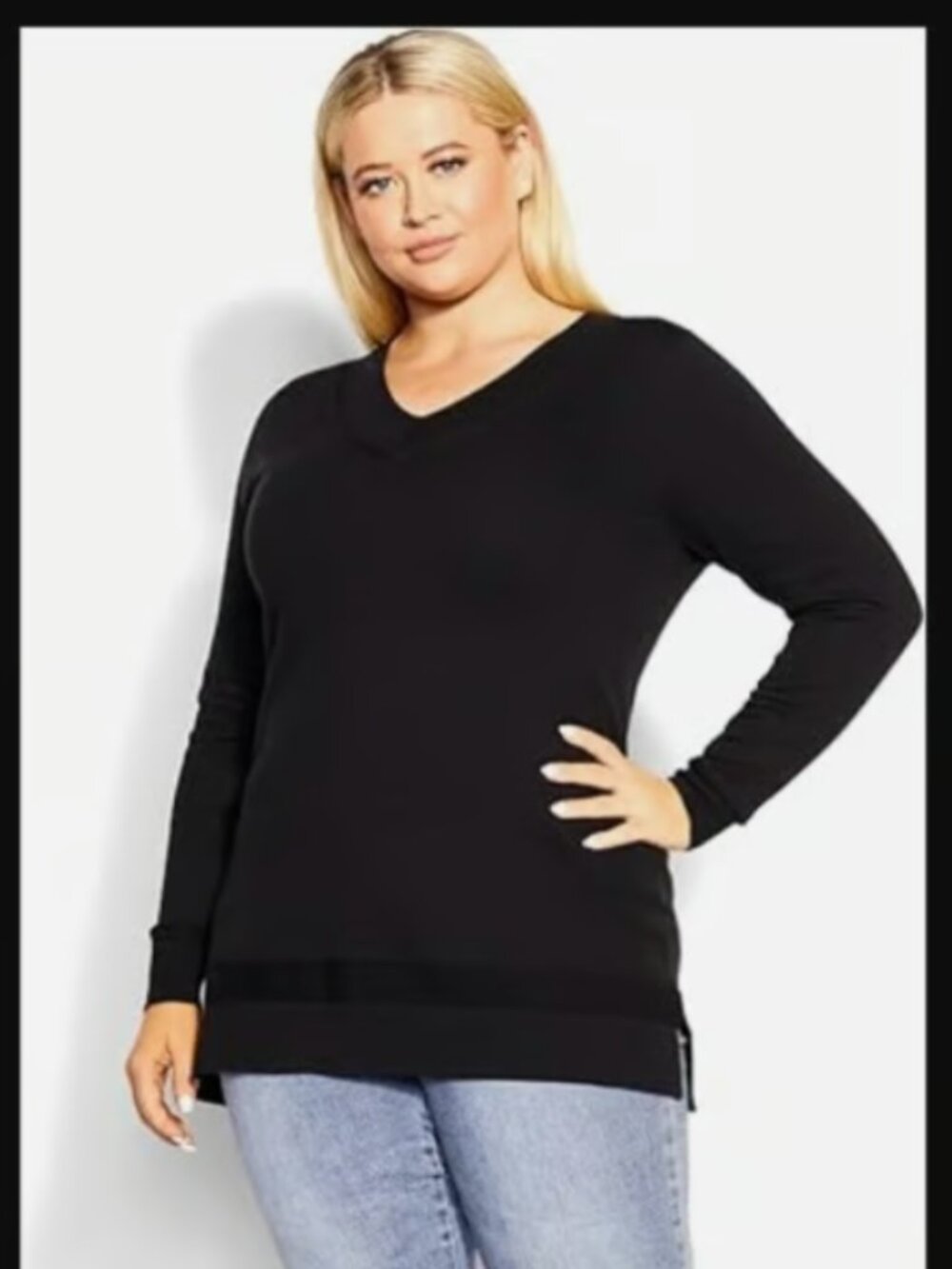 EVANS Women's Plus Size Rib Trim Jumper , Size 16, NWT